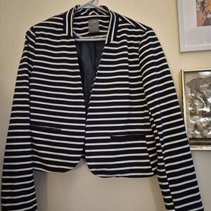 Smart Set Blue and White Striped Blazer